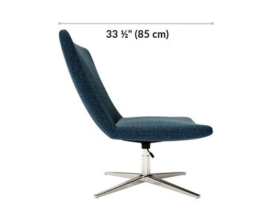 Lounge chair is 33 and half inches deep