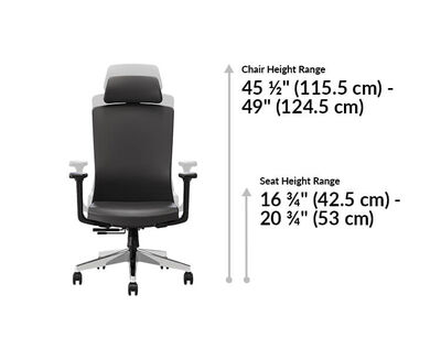 Vari Executive Task Chair back height is 45 to 49 inches