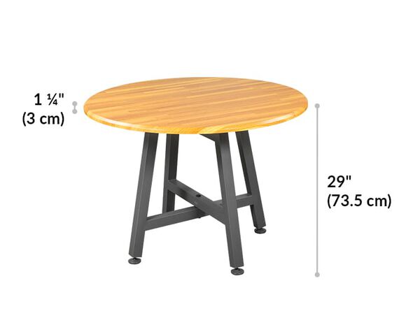 round table is 29 inches tall