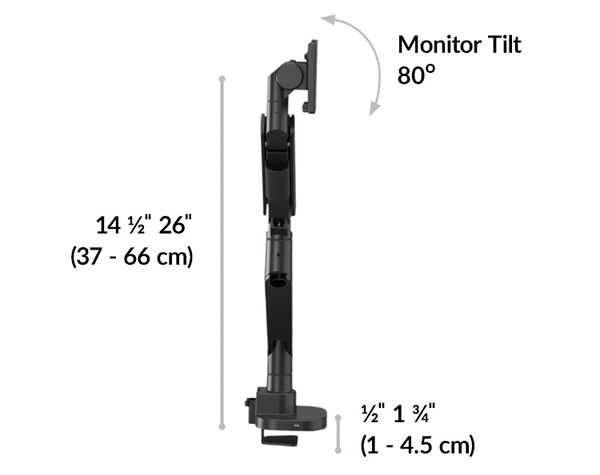 clamps on to surfaces up to 1 and 3 eighth iches in depth.