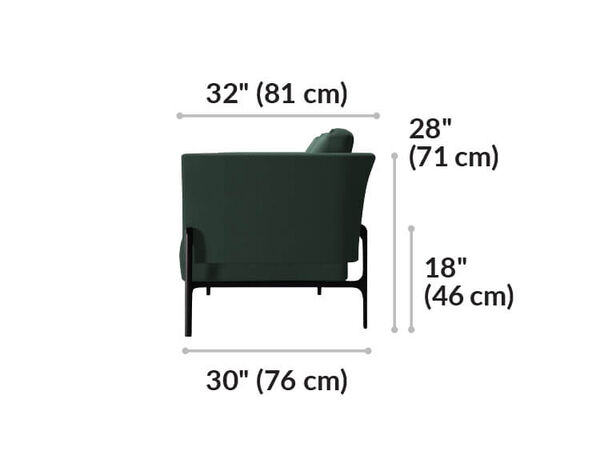 contemporary three seat sofa is twenty eight inches tall