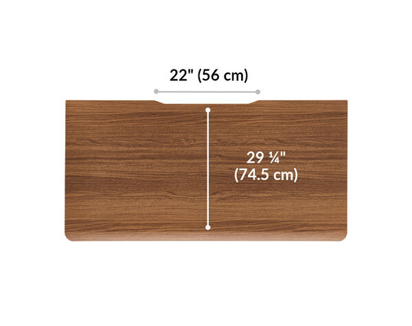 The surface of the Electric Standing Desk ComfortEdge™ 60x30 Walnut top is 29.25 inches deep