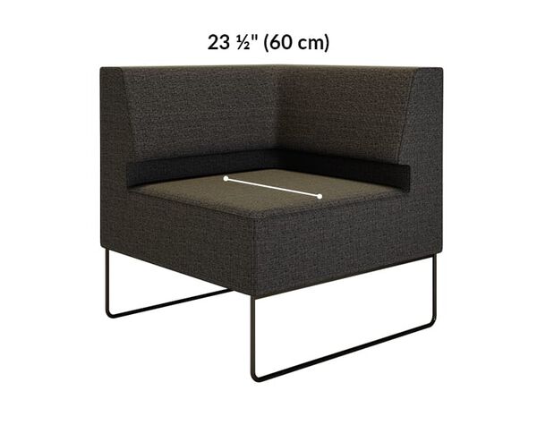 corner seat depth is 23 and a half inches 