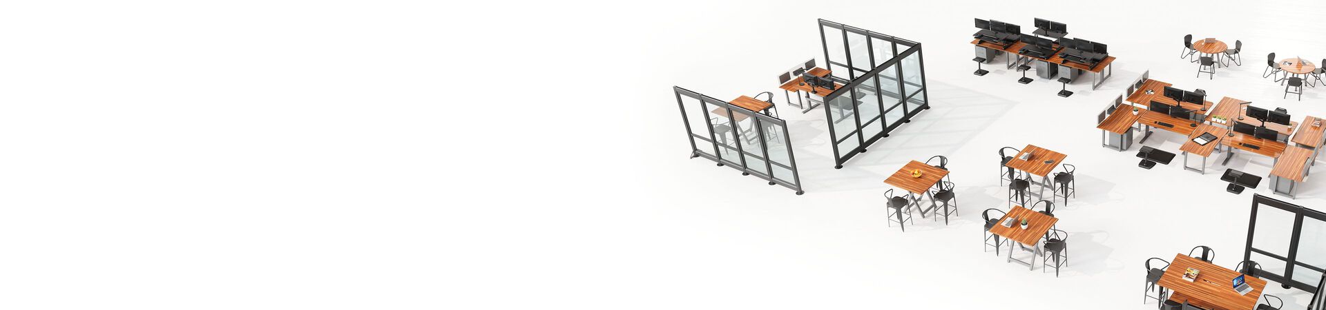 Open office as seen from above with Vari product