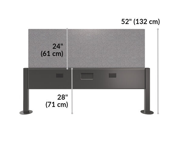 beam privacy panel attached to a beam is 52 inches tall