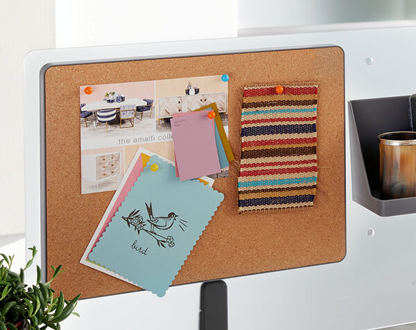cork board attach to acrylic accessory panel