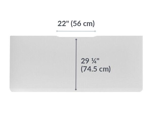 The surface of the Electric Standing Desk 72x30 White Slate top is 29.25 inches deep
