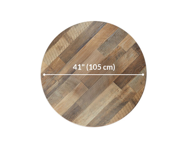 round table has a diameter of forty one inches