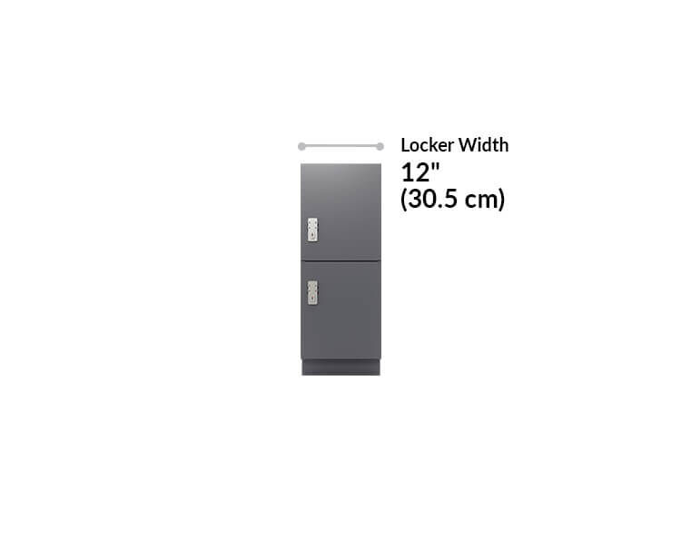 low locker is 12 inches wide