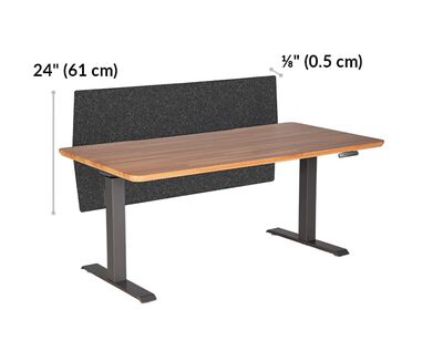 felt privacy and modesty panel is 0.13 inches thick and 24 inches tall