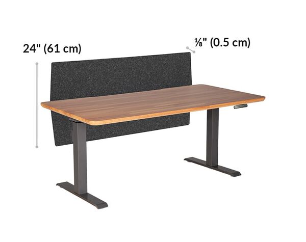 felt privacy and modesty panel is 0.13 inches thick and 24 inches tall