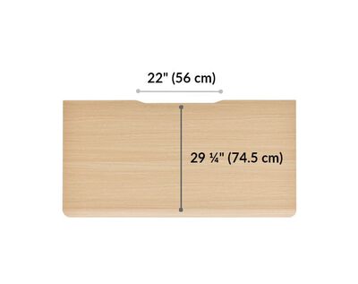The surface of the Electric Standing Desk ComfortEdge™ 60x30 Light Wood top is 29.25 inches deep