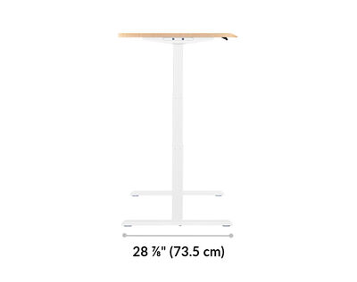 The base of the Electric Standing Desk with ComfortEdge™ 72x30 Light Wood is 28.88 inches deep