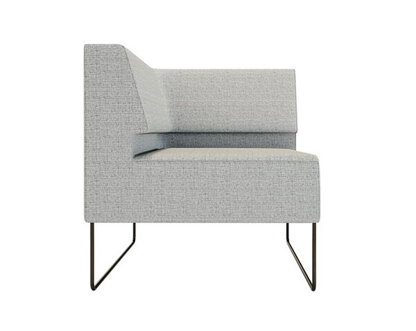 front view of corner seat in light grey