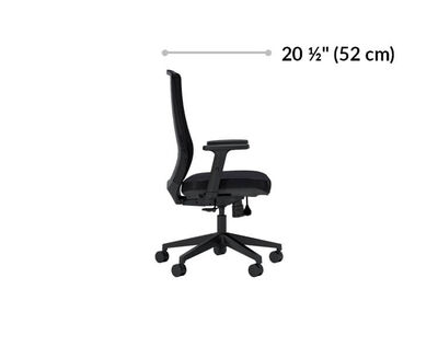 vari essential task chair is 20 and a half inches deep