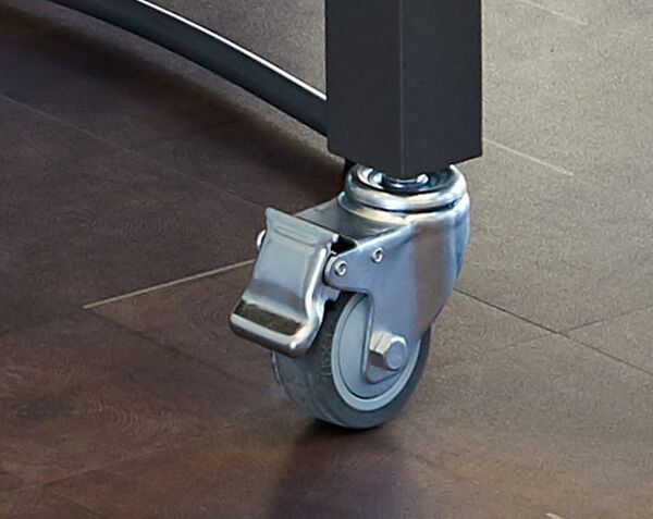 Roll-and-Lock Casters seen up close with sturdy steel lock