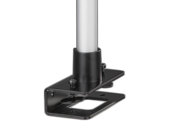mounting hardware seen in isolation with desk clamping screws fully visible