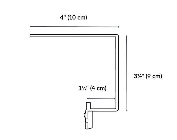 tech track back is three and a half inches tall