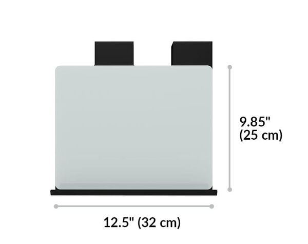 quickflex cube marker board is twelve and a half inches wide and nine and three quarter inches tall