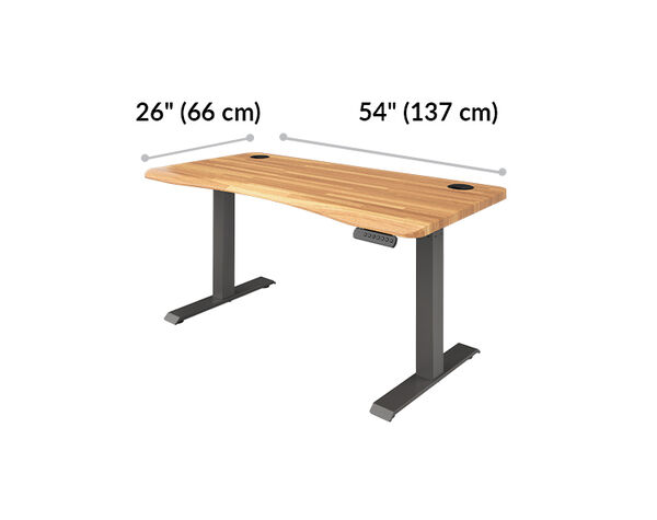 Ergo Electric Standing Desk 54x26 is 54 inches wide.