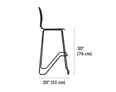 wood conference chair base is 20 inches deep and the seat is 30 inches high