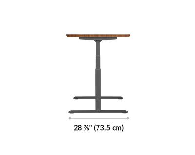 The base of the Electric Standing Desk 48x30 Darkwood is 28.88 inches deep