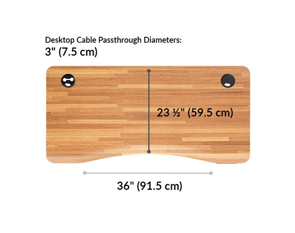 The surface of the Ergo Electric Standing Desk 54x26 is 23.5 inches deep