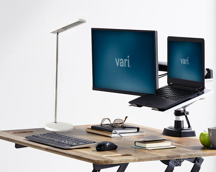 Desk with Vari LED Task Lamp