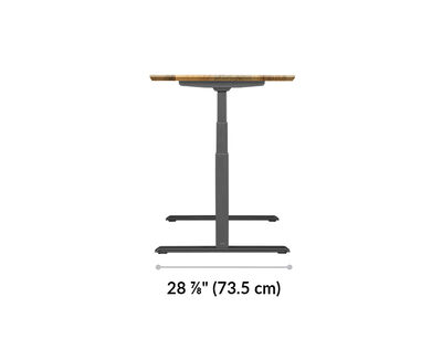 The base of the Electric Standing Desk 48x30 Black is 28.88 inches deep