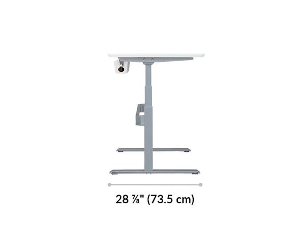 vari electric standing desk 48x30 leg base is 28 and 7 eighth inches long