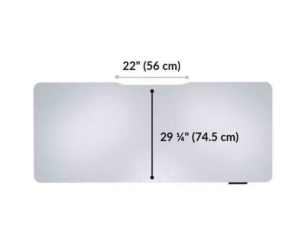 The surface of the Electric Standing Desk 72x30 White top is 29.25 inches deep