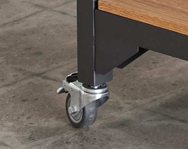 roll-and-lock casters shown