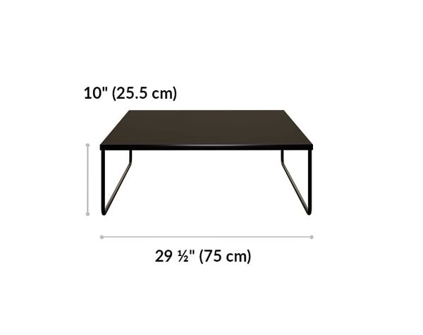sectional table is 10 inches tall and 29 and a half inches wide
