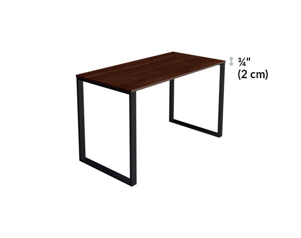 Essential Desk 48x24 Two Leg desktop thickness is three quarter inches