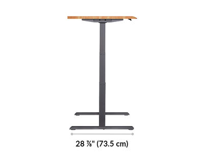 The base of the Electric Standing Desk with ComfortEdge 48x30 Butcher Block is 28.88 inches deep