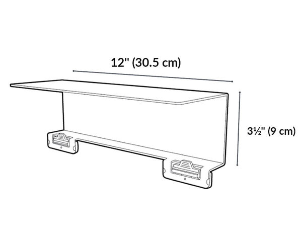 tech track shelf is twelve inches long