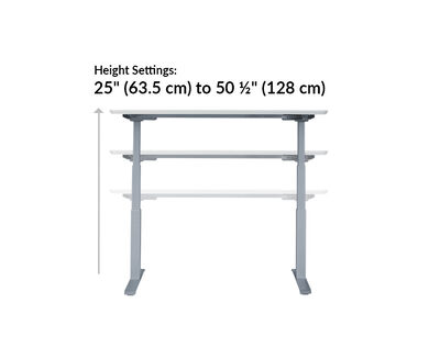 vari electric standing desk 60 by 30 height ranges from 25 to 50 and a half inches