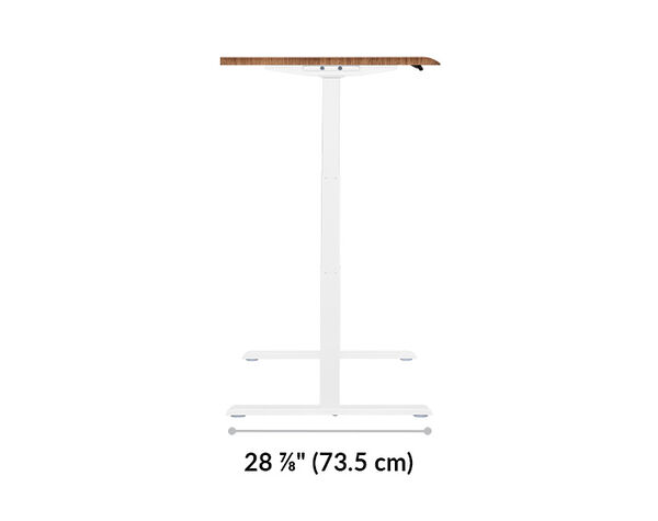 The base of the Electric Standing Desk with ComfortEdge™  60x30 walnut is 28.88 inches deep