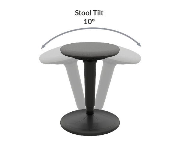 balance stool has a ten degree tilt