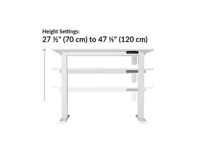 Essential Electric Standing Desk 48x24 height ranges from 27 to 47 inches