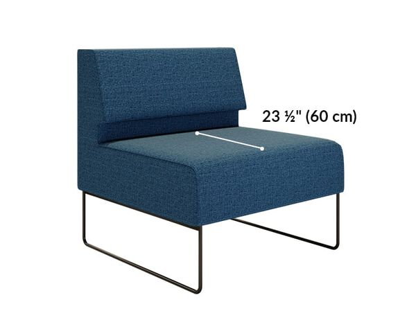 armless seat depth is 23 and a half inches