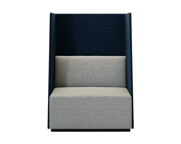 front view of fabric high back chair on white background