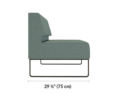 armless seat is 29 and a half inches wide