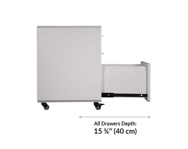 file cabinet drawer depth is 15 and 3 quarter inches