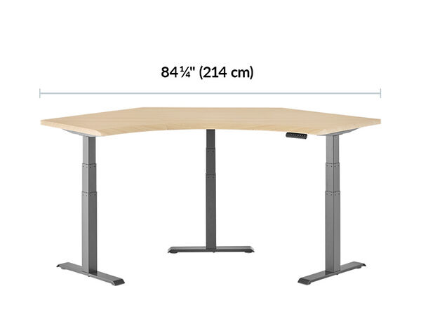 Command Center Standing Desk is 84.25 inches wide