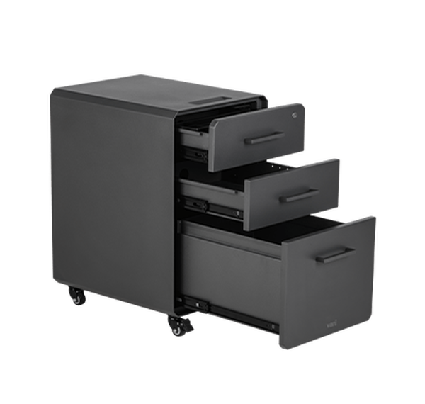 rolling file cabinet with three drawers