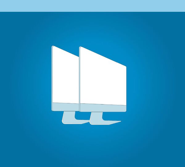 two monitors as icons on a blue background