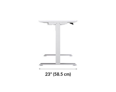 Essential Electric Standing Desk 48x24 foot depth is 23 inches