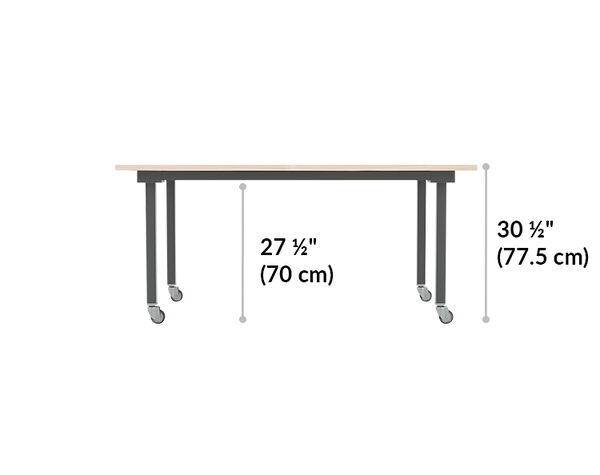 conference table is thirty and a half inches tall