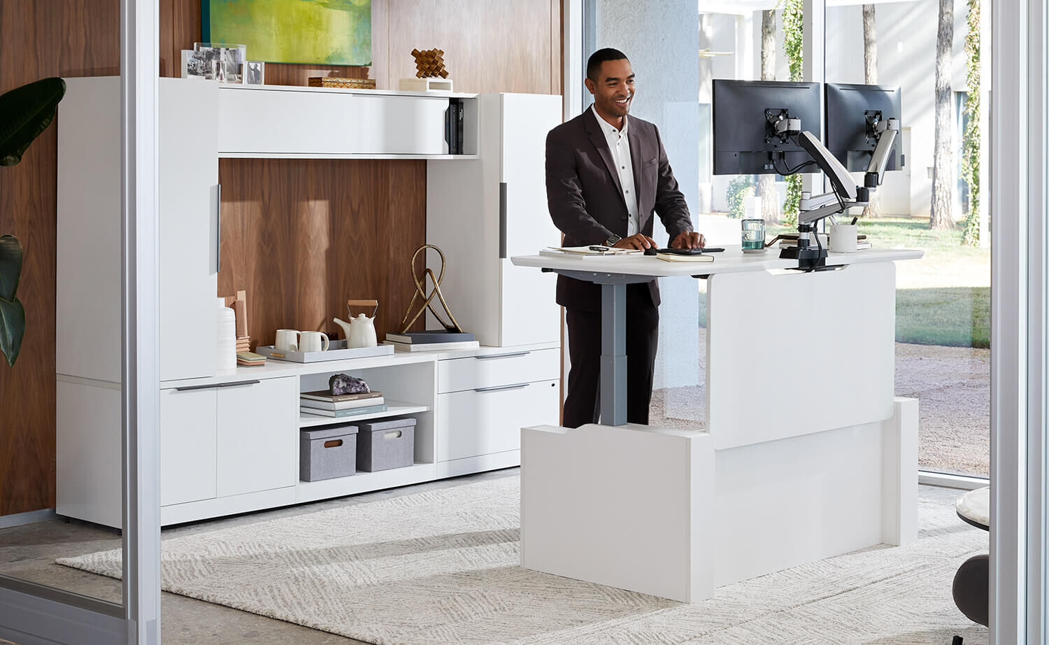 professional working in private office space